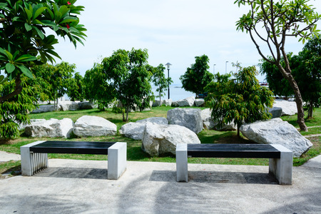 Beautiful romantic garden patio seating cornerの写真素材
