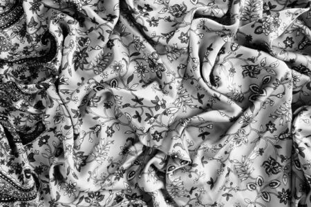 patterned fabric in with different foldsの写真素材