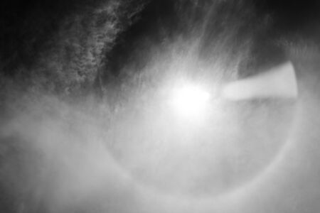 fantastic beautiful sun halo phenomenon