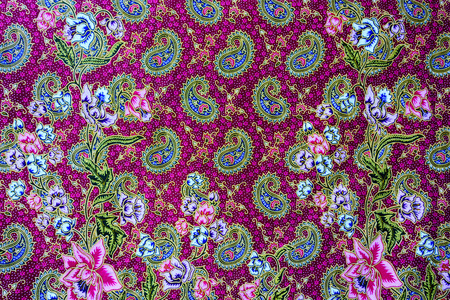 Vintage flowers Fabric texture backgroundの写真素材