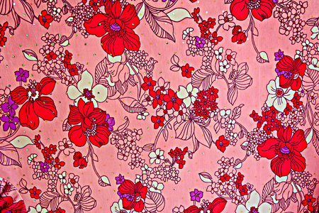 texture fabric of romantic flowers for background