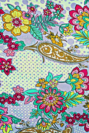 texture fabric of retro flower and paisleyの写真素材