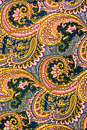 texture fabric of retro flower and paisleyの写真素材