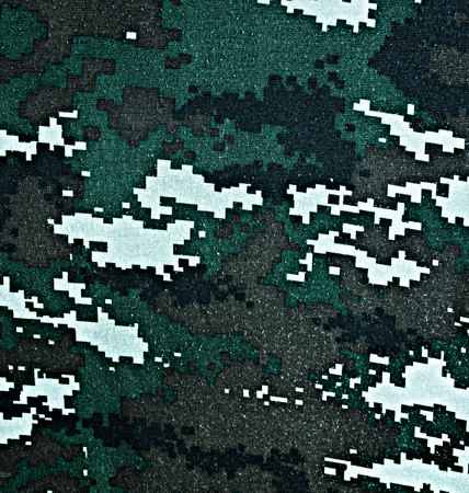 Thai police green tiger stripe camouflage fabric texture backgroundの写真素材