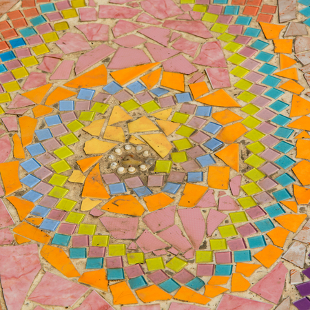 Broken ceramics dishes in wall background Turkeyの写真素材