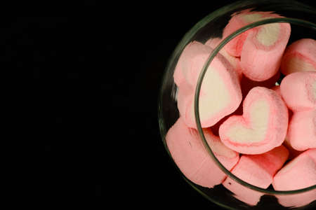 sweet heart shape of marshmallows ,decoration for love and valentine day conceptの写真素材