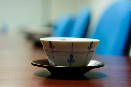 Empty cup of tea in Meeting room at the officeの写真素材