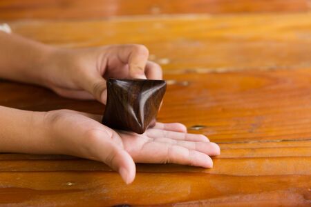 Wooden massage equipment for relaxの写真素材