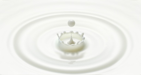 milk drop or white liquid drop created ripple and splash in crown shapeの写真素材