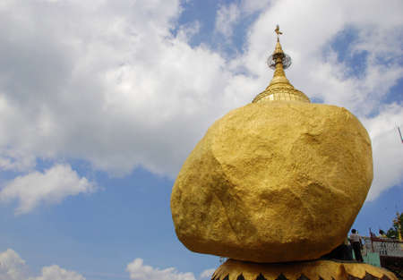 Kyaiktiyo Pagoda  Golden Rock , One of the most Buddhist worshipful place in Myanmar  の写真素材
