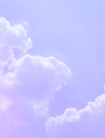 Blue sky and white clouds. Abstract nature background with copy space.の写真素材
