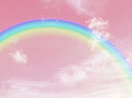 Rainbow in the sky. 3d rendering, 3d illustration.の写真素材