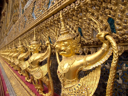 The past of Grand palace in Bangkok, Thailand