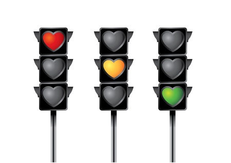 heart traffic lightのイラスト素材
