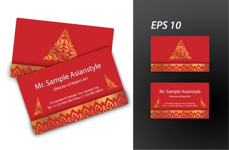 A business card in Asianのイラスト素材