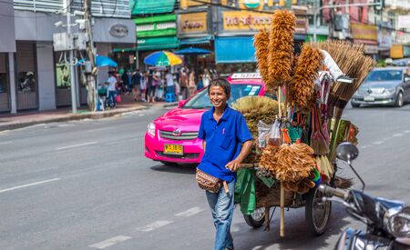 Bangkok, Thailand - July 15, 2015 Unidentified man is selling household product in  area of Yaowarat or Thailand's China Townのeditorial素材