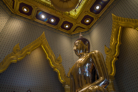 Bangkok, Thailand - Aug 7, 2015 The biggest golden Buddha of Asia at Wat Trai Mite or Trai Mit...