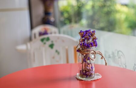 Decoration flower in a coffee shopの写真素材