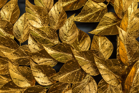 Gold leaves as art docorationのeditorial素材