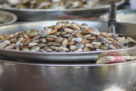Ferment clams on street food of Yaowarat, Thailand