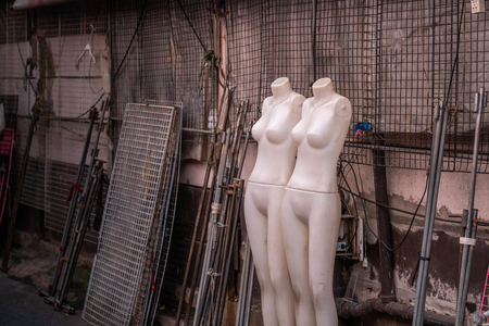 Two Mannequin when off hour on street fashion shop of Bangkok, Thailand.の写真素材