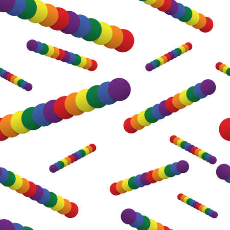 Modern seamless pattern for LGBTQ+ concept. Colourful round graphic shape with LGBTQ colour, stacked in a long row on white background.の写真素材