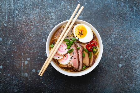 Japanese nodle soup ramenの写真素材