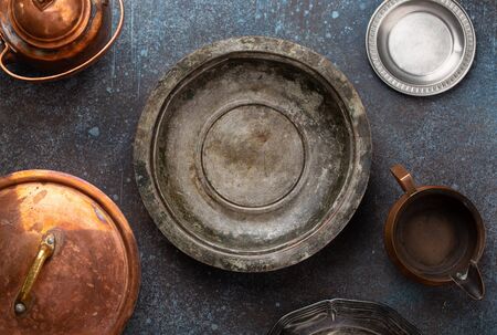 Vintage plates and bowlsの写真素材