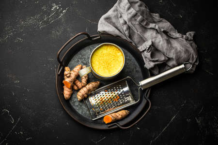 Healthy turmeric milk beverage