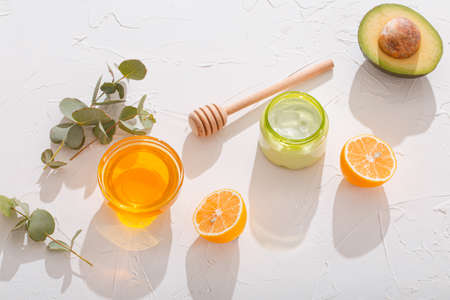 Cosmetic cream with natural ingredientsの写真素材