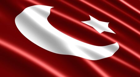 the creation of Turkey flag by computer Generated Imageの写真素材