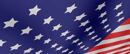 the creation of Americam flag by computer Generated Image