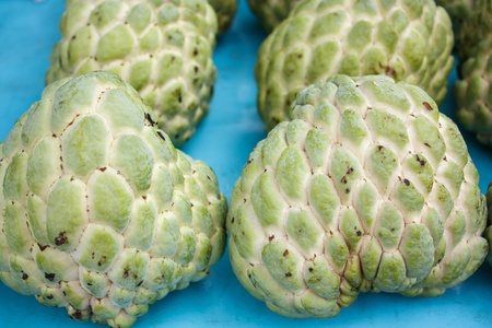 the custard apple at the market in thailandの写真素材