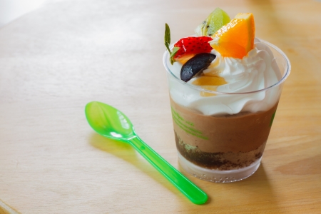 the sweet dessert on the tableの写真素材