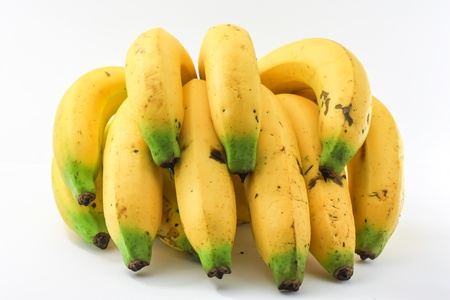 group of bananas from Thailand on white backgroundの写真素材