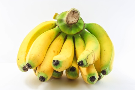 group of bananas from Thailand on white backgroundの写真素材