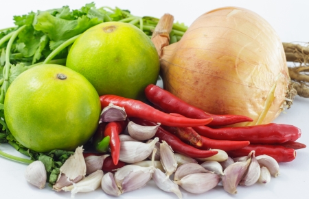 various vegetable on white backgroundの写真素材