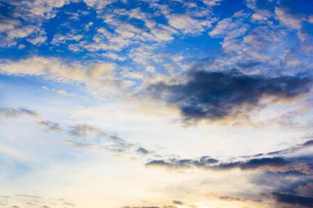 the blue sky with cloud when sunsetの写真素材