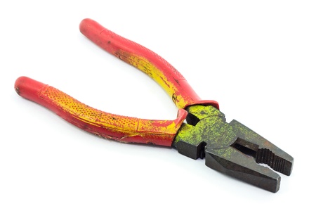 the old pliers on white backgroundの写真素材