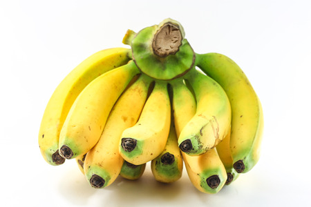 cluster bananas on white backgroundの写真素材