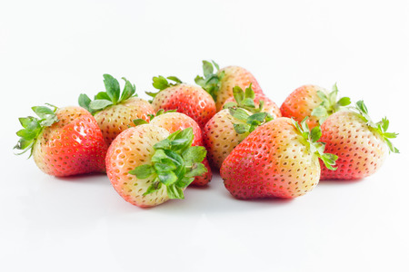 fresh strawberries on white backgroundの写真素材