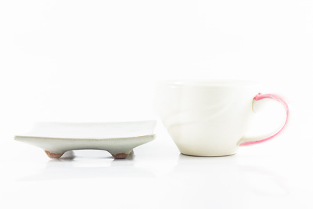 cup of coffee on white backgroundの写真素材