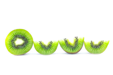 kiwi fruit on white backgroundの写真素材