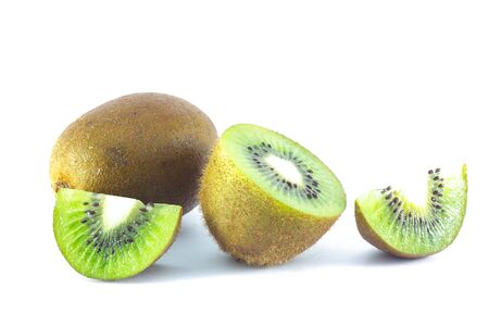 kiwi fruit on white backgroundの写真素材