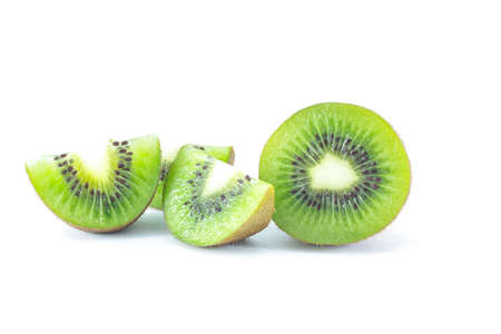 kiwi fruit on white backgroundの写真素材