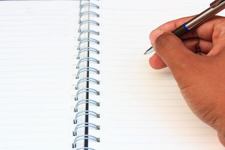 hand writting on notebook pageの写真素材