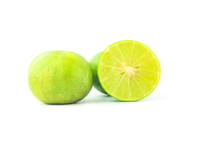 limes isolated on white backgroundの写真素材