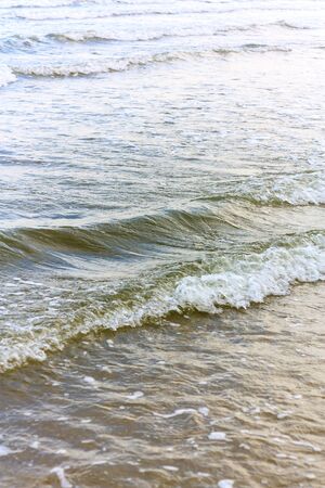 wave when sea calm on Hua-Hin beach ,Thailandの写真素材
