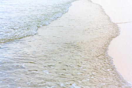 wave when sea calm on Hua-Hin beach ,Thailandの写真素材