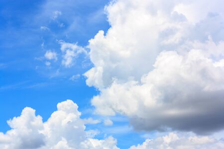 white cloud and blue sky on sunny dayの写真素材